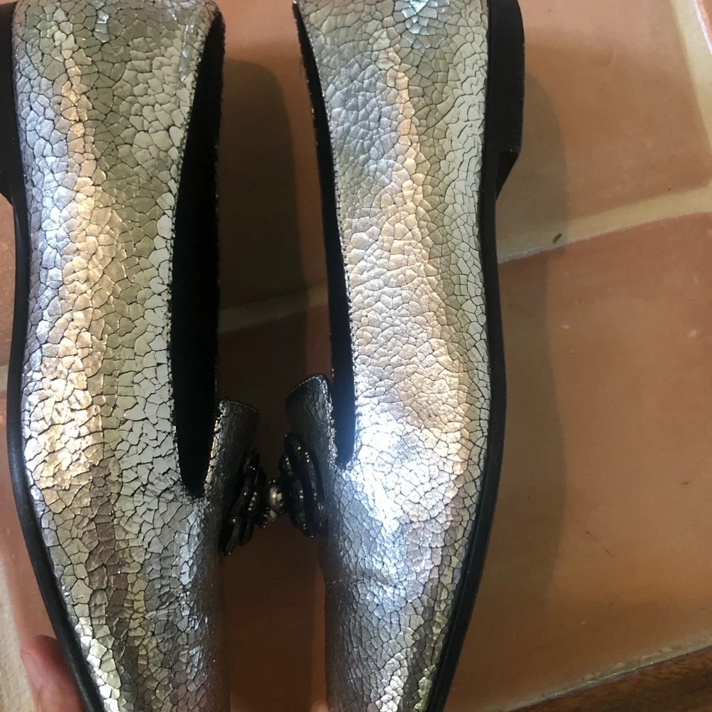 Sold Taking offers! Chanel metallic loafers size 37